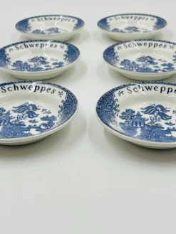 Lot de 6 coupelles publicitaires Schweppes Gien