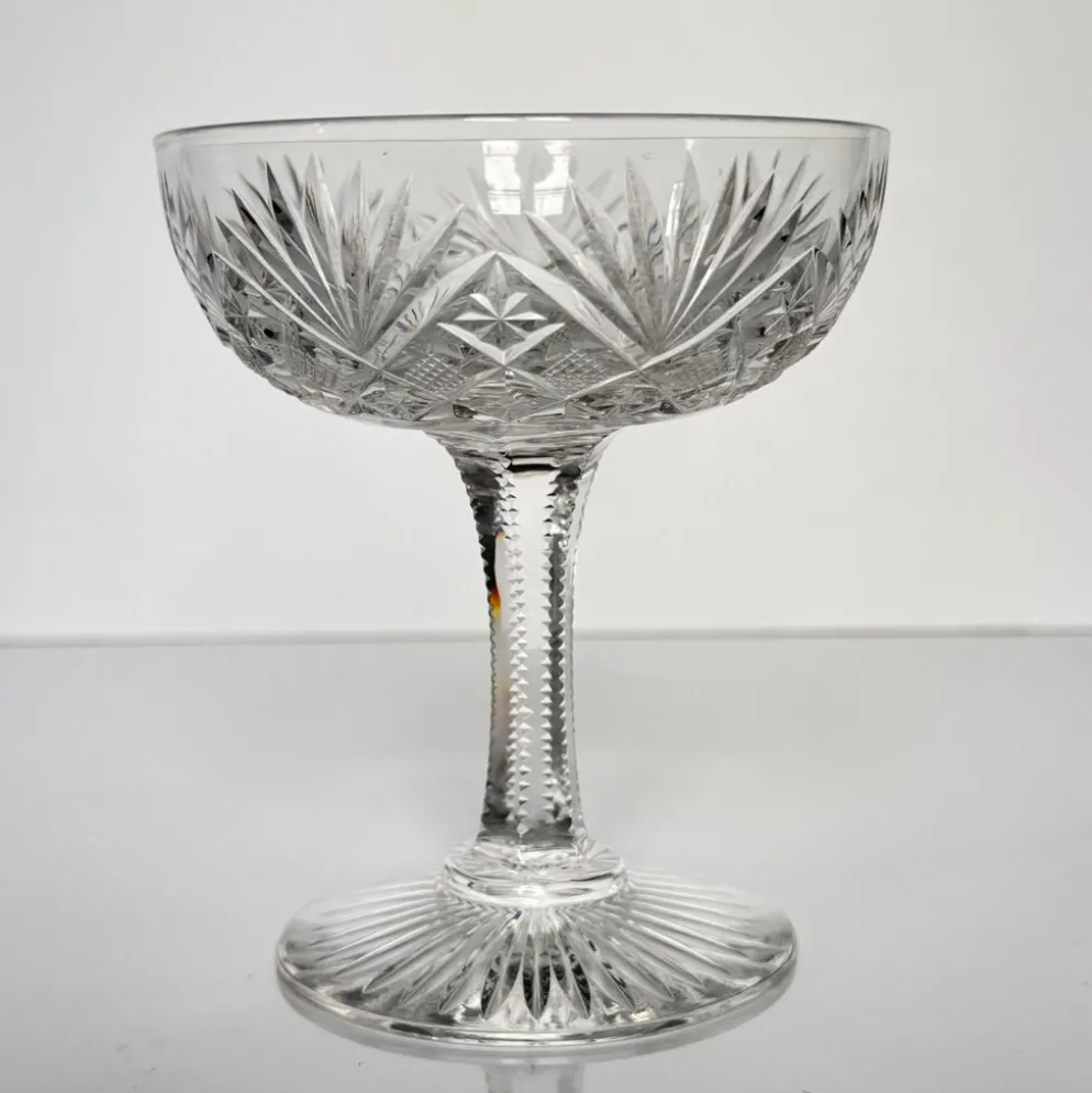 Lot de 4 coupes à champagne en cristal de Saint-Louis | Modèle Gavarni