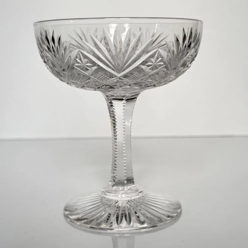 Lot de 4 coupes à champagne en cristal de Saint-Louis | Modèle Gavarni