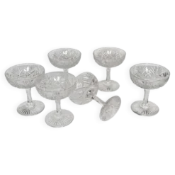 Lot de 6 coupes à champagne en cristal de Saint-Louis | Modèle Gavarni