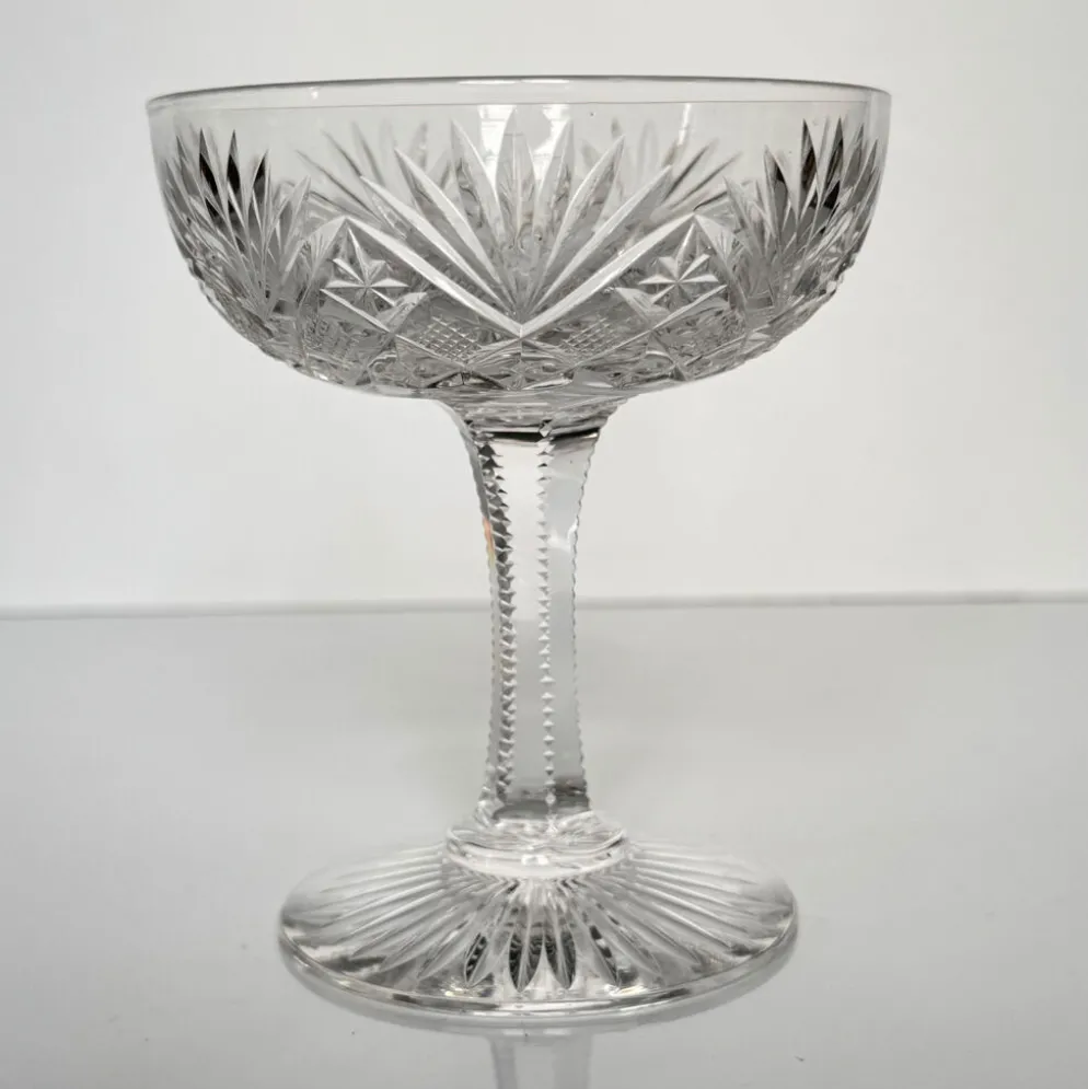 Lot de 6 coupes à champagne en cristal de Saint-Louis | Modèle Gavarni