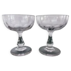 Lot de 2 coupes cristal champagne Baccarat