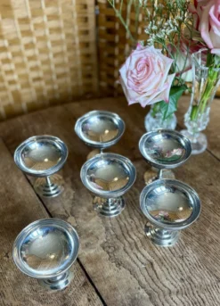Lot de 6 coupes à dessert vintage en inox