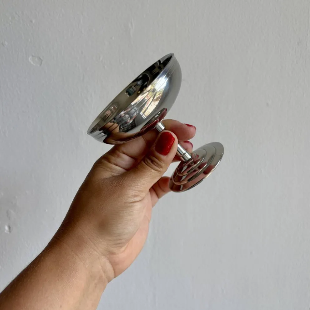 Lot de 6 coupes à dessert vintage en inox