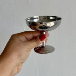 Lot de 6 coupes à dessert vintage en inox