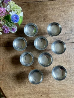 Lot de 9 coupes à dessert vintage en inox argenté