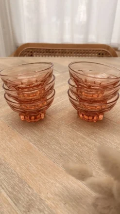 Lot de 6 coupes en verre