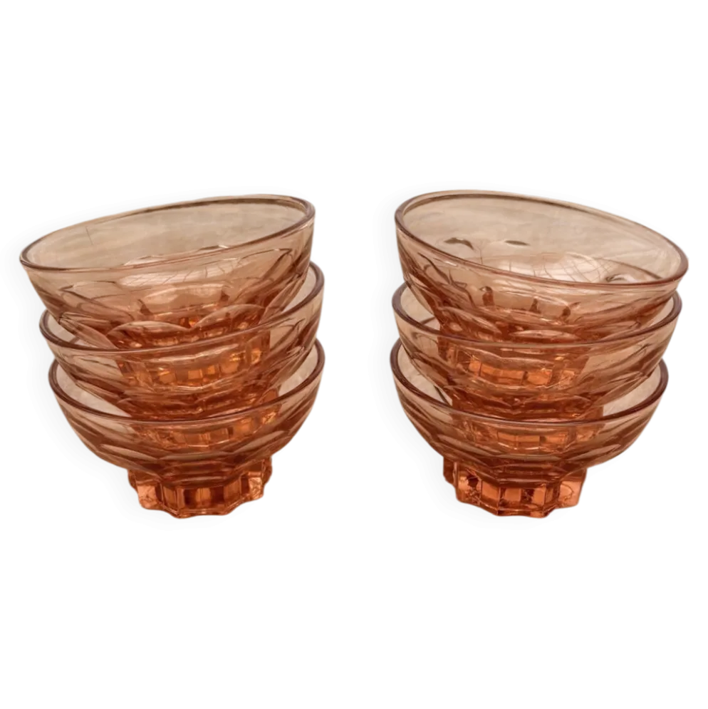 Lot de 6 coupes en verre