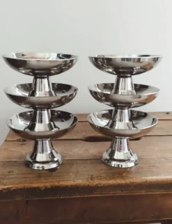 Lot de 6 coupes à glace, desserts vintage