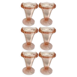 Lot de 6 coupes à glace Rosaline – Luminarc – Années 1970