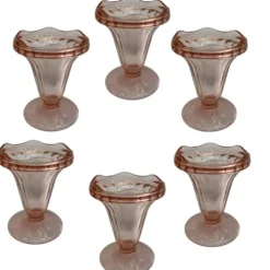 Lot de 6 coupes à glace Rosaline – Luminarc – Années 1970