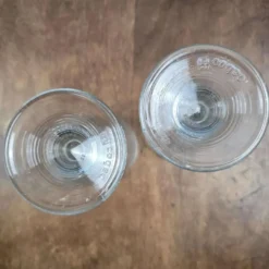 Lot de 2 coupes à glace vintage CODEC décor fruits en relief – Verre moulé
