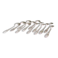 Lot de 12 couverts Ercuis en métal argenté, époque Art nouveau