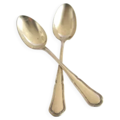 Lot de 2 cuillères à café en argenterie filet orfèvre C&L 14,5 cm