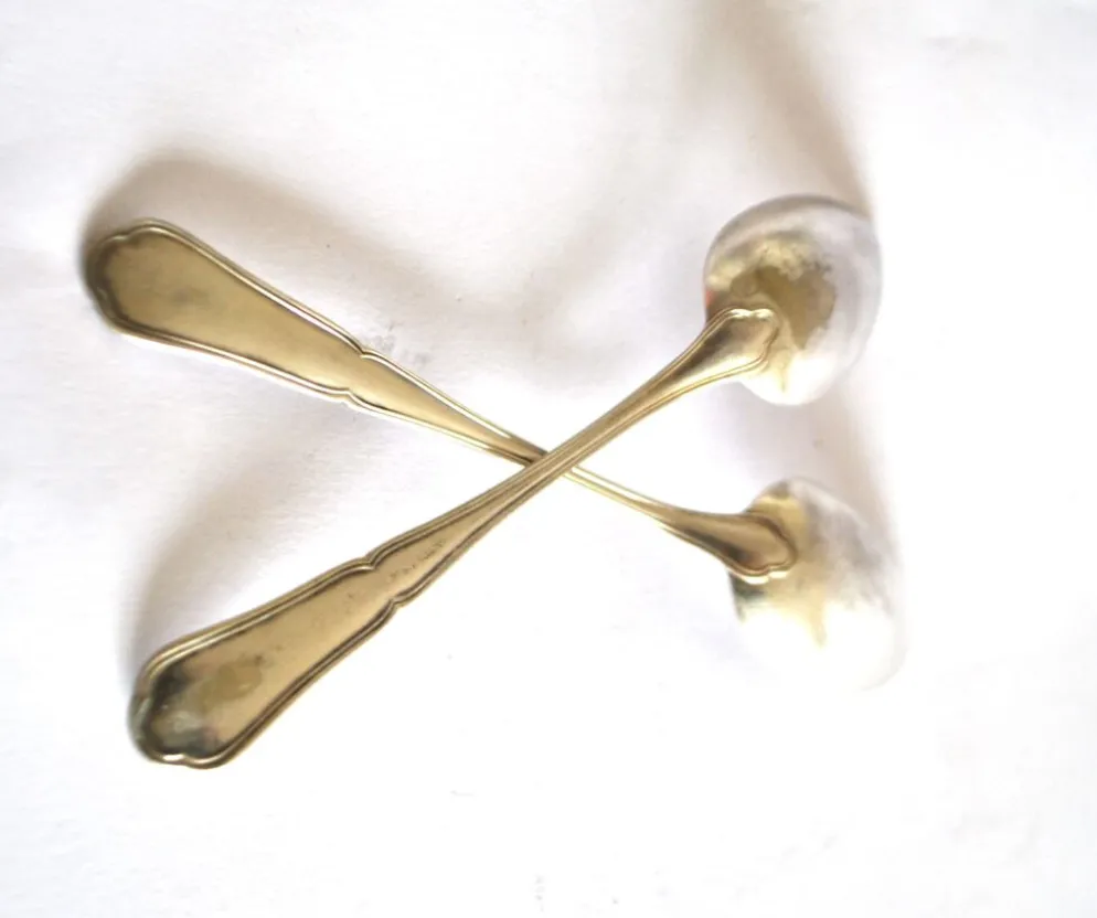 Lot de 2 cuillères à café en argenterie filet orfèvre C&L 14,5 cm