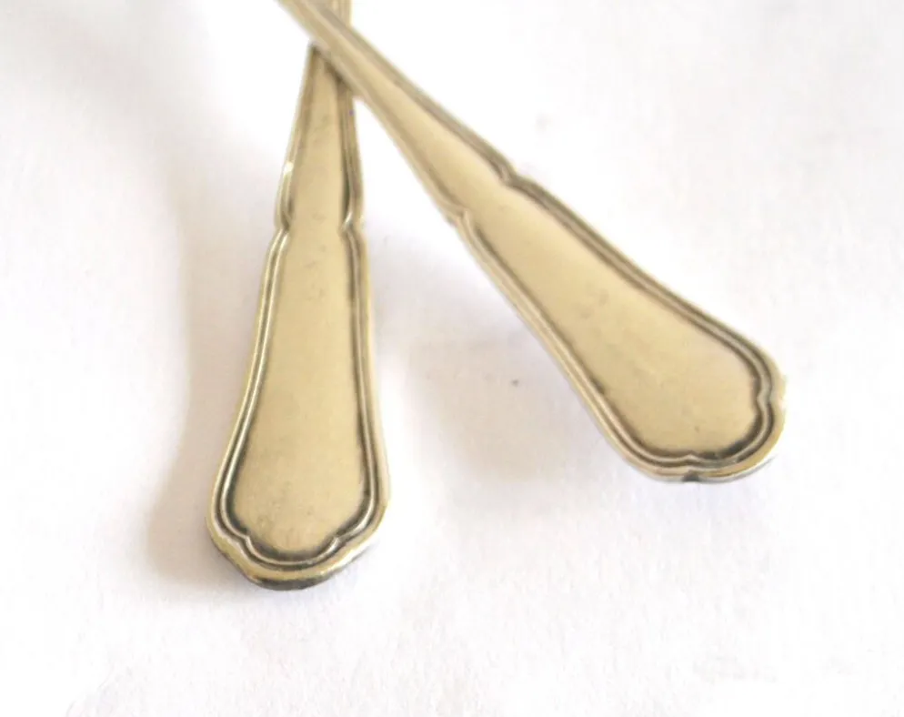 Lot de 2 cuillères à café en argenterie filet orfèvre C&L 14,5 cm
