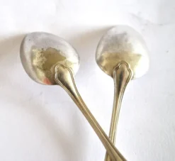Lot de 2 cuillères à café en argenterie filet orfèvre C&L 14,5 cm