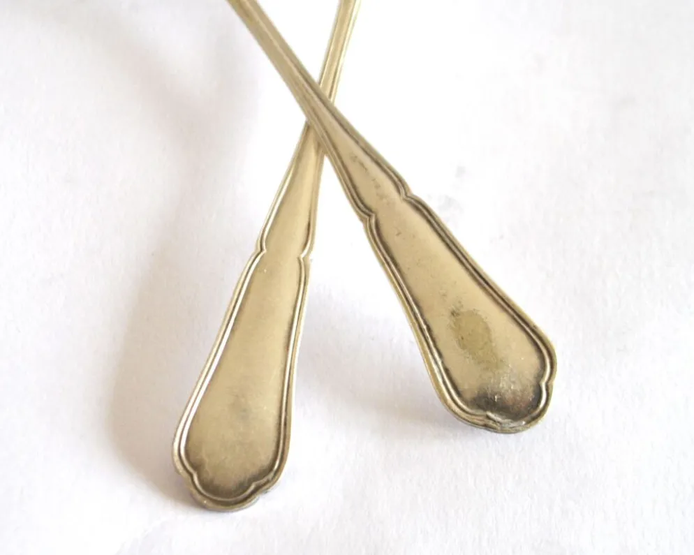 Lot de 2 cuillères à café en argenterie filet orfèvre C&L 14,5 cm