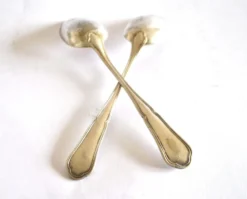 Lot de 2 cuillères à café en argenterie filet orfèvre C&L 14,5 cm