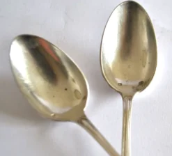 Lot de 2 cuillères à café en argenterie filet orfèvre C&L 14,5 cm