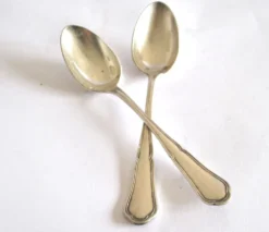 Lot de 2 cuillères à café en argenterie filet orfèvre C&L 14,5 cm