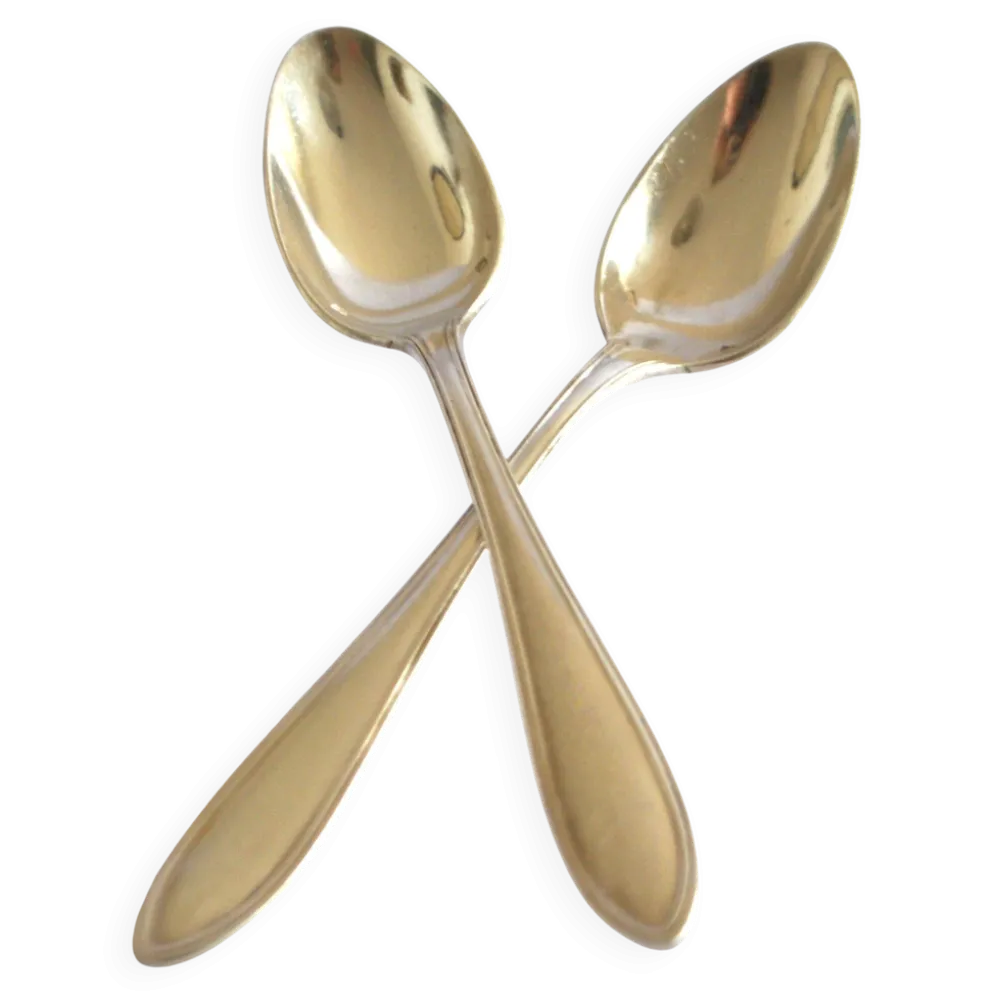 Lot de 2 cuillères à café en argenterie filet orfèvre JA 13,5 cm