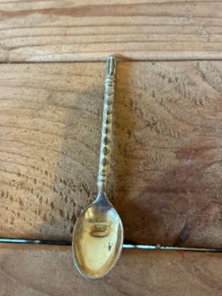 Lot de 5 cuillères à moka/café en métal argenté – Motif géométrique Ar