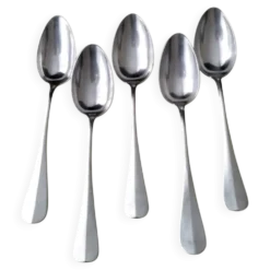 Lot de 5 cuillères à potage en Métal argenté Modèle Uniplat