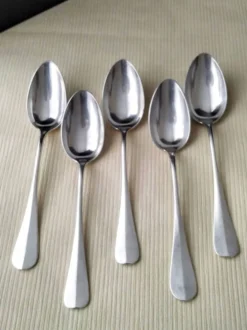 Lot de 5 cuillères à potage en Métal argenté Modèle Uniplat