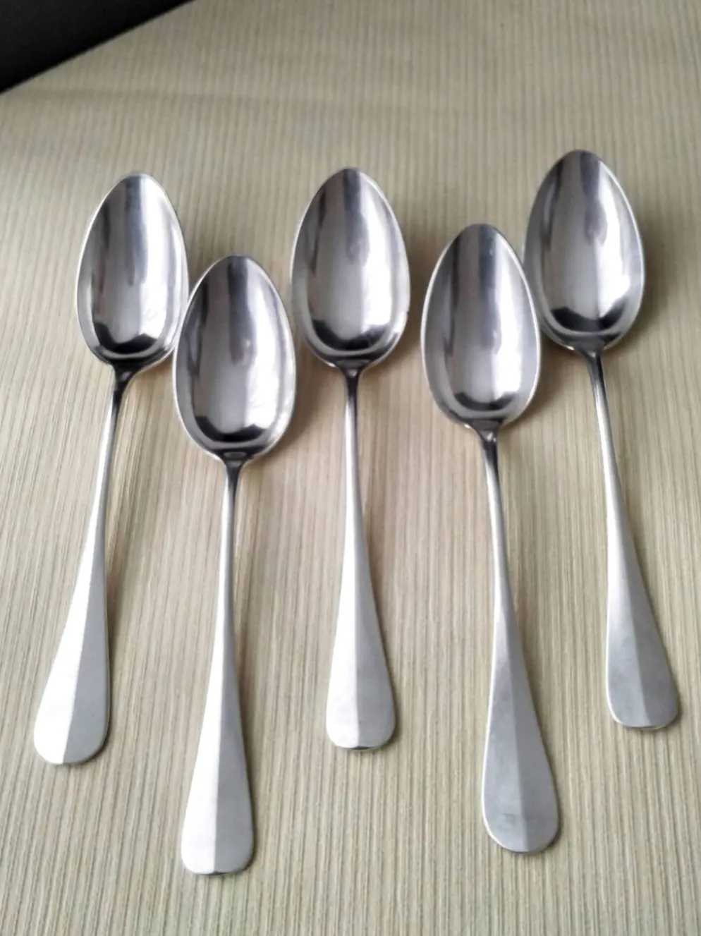 Lot de 5 cuillères à potage en Métal argenté Modèle Uniplat