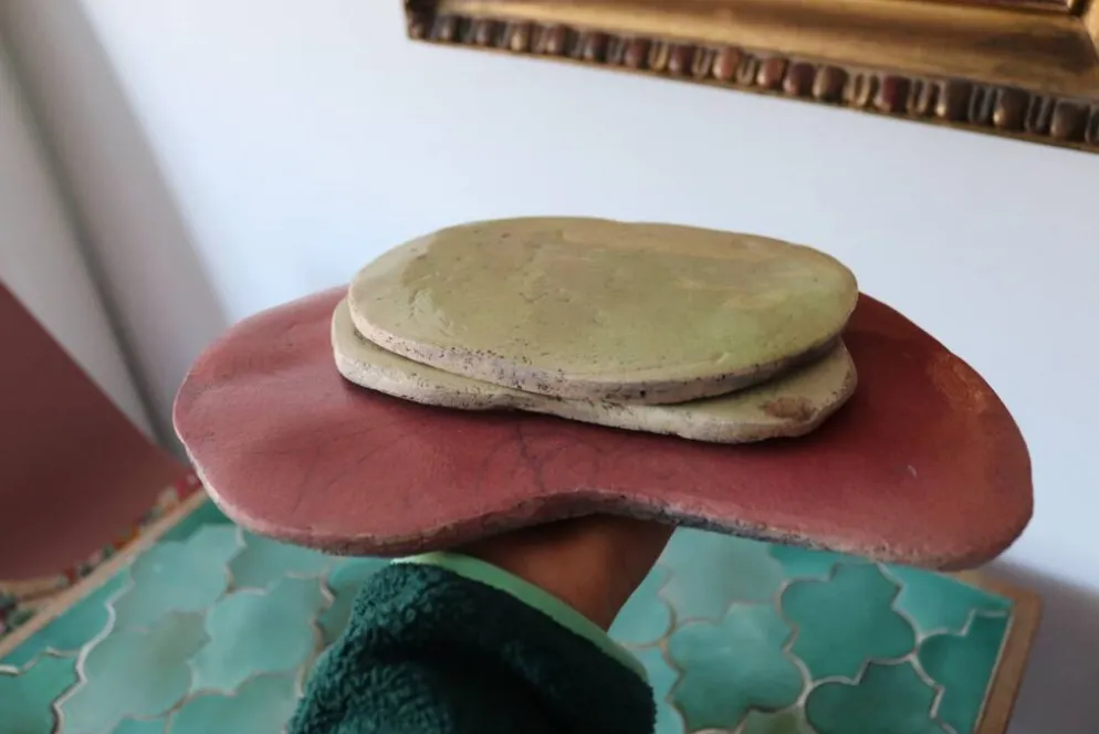 Lot de 3 dessous de plats en céramique artisanale raku