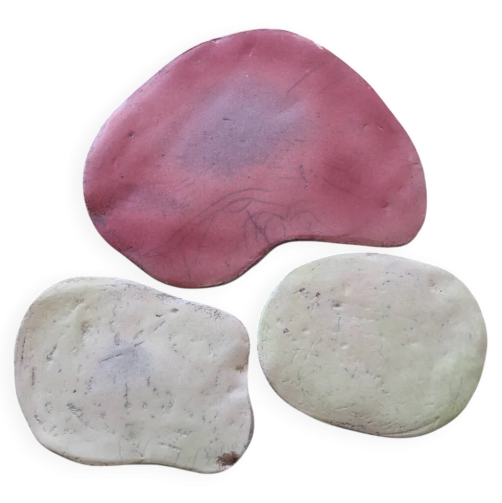 Lot de 3 dessous de plats en céramique artisanale raku