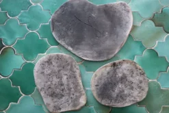 Lot de 3 dessous de plats en céramique artisanale raku