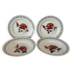 Lot de deux assiettes plates et deux creuses digoin janine