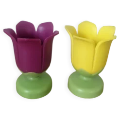 Lot de deux coquetiers tulipes