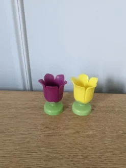 Lot de deux coquetiers tulipes