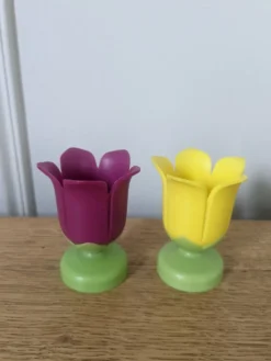 Lot de deux coquetiers tulipes