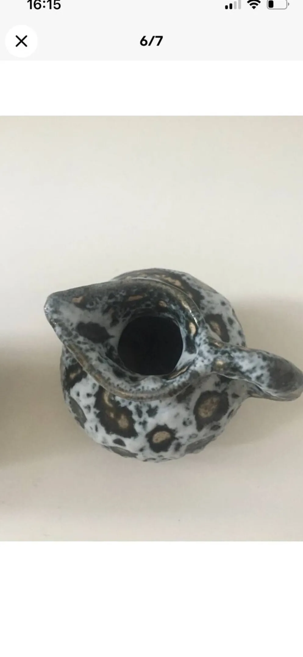 Lot de deux petit pot à lait Vallauris jaune noir