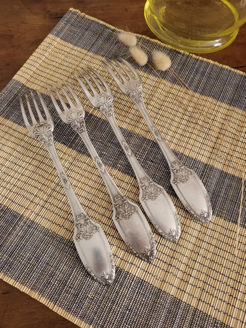 Lot de 4 fourchettes argenté Boulenger style Antique