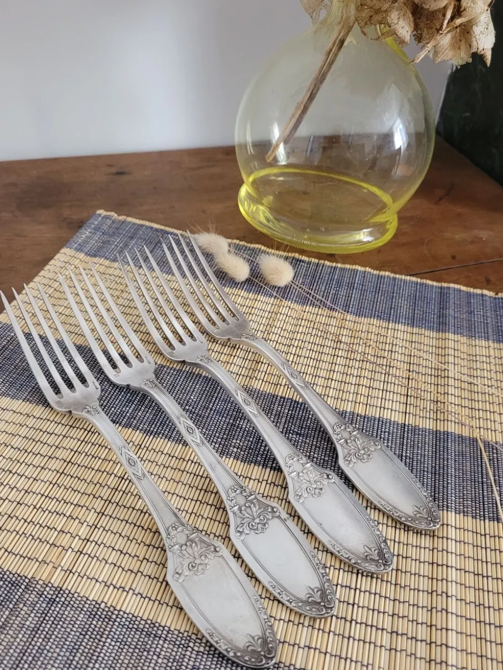 Lot de 4 fourchettes argenté Boulenger style Antique