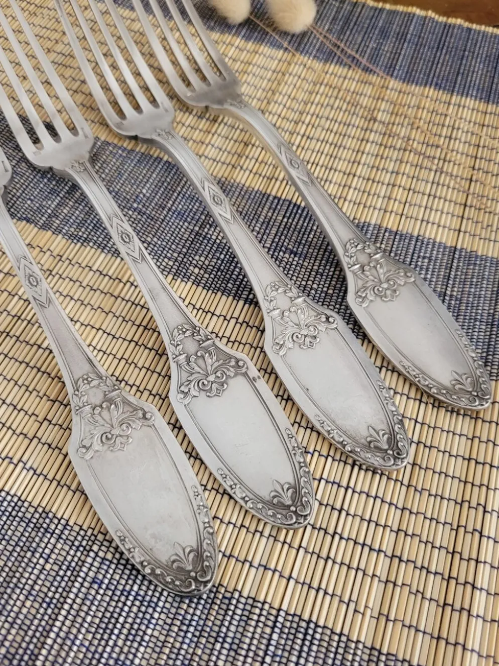 Lot de 4 fourchettes argenté Boulenger style Antique