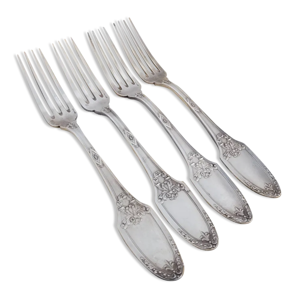 Lot de 4 fourchettes argenté Boulenger style Antique