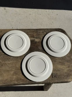 Lot de 3 grandes assiettes blanches classiques D24,5