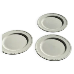 Lot de 3 grandes assiettes blanches classiques D24,5