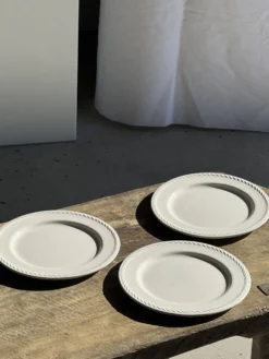 Lot de 3 grandes assiettes blanches classiques D24,5
