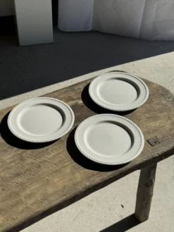 Lot de 3 grandes assiettes blanches classiques D24,5