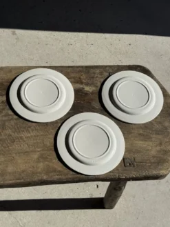 Lot de 3 grandes assiettes blanches classiques D24,5