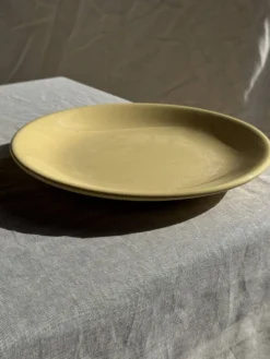 Lot de 2 grandes assiettes jaunes sans marque D25,5