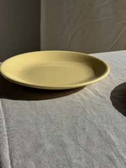 Lot de 2 grandes assiettes jaunes sans marque D25,5
