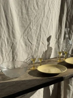 Lot de 2 grandes assiettes jaunes sans marque D25,5